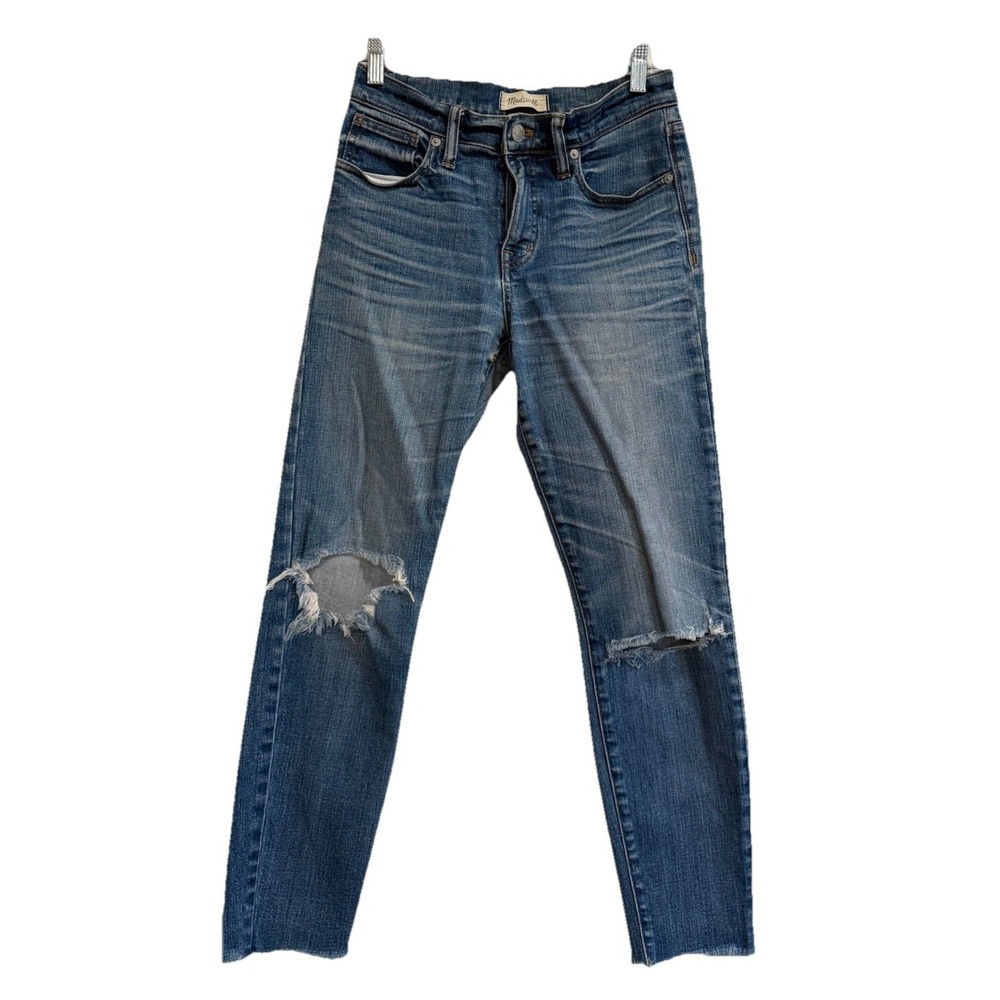 Madewell 9" High Riser Skinny Skinny Crop Jeans Women's Size 26 Faded Distressed